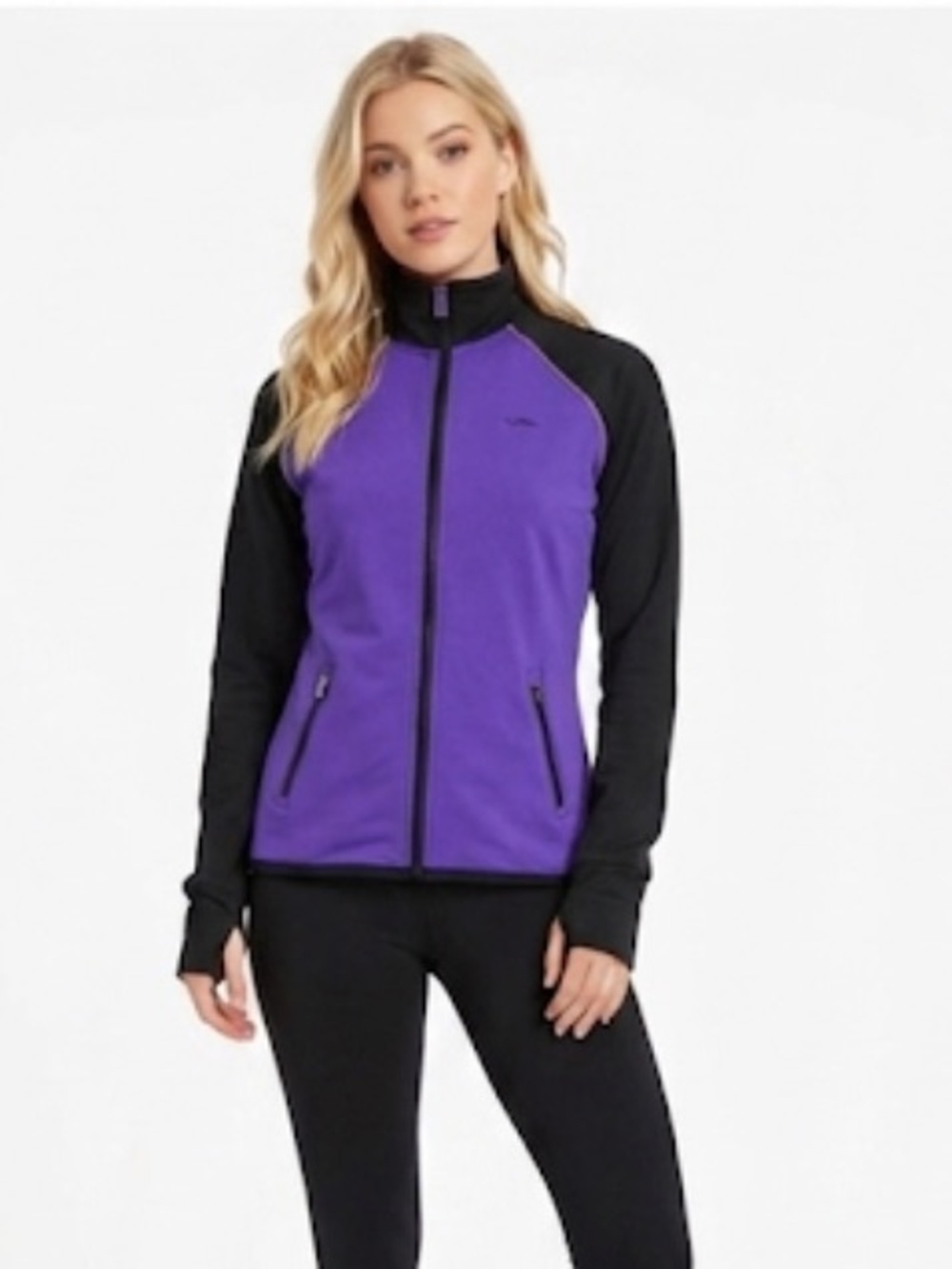 Lauren Ralph Lauren active purple and black zippered jacket size medium